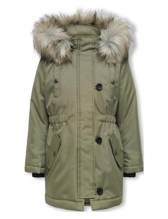 Kogiris Fur Parka Otw Parkas Jakke Grønn Kids Only*Betinget Tilbud