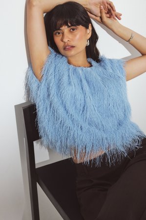 Erica Kvam x NA-KD Top flou - - Bleu - L