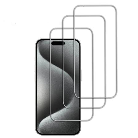 3-Pack - iPhone 15 Pro Max skjermbeskytter i herdet glass
