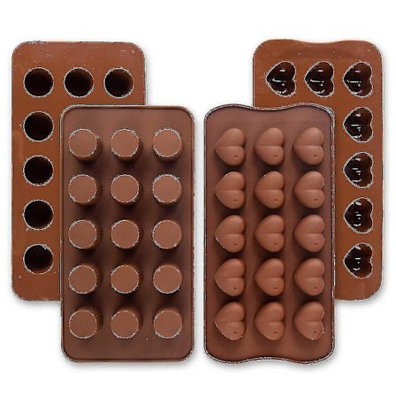 4 st Silikonformar för Choklad, Bakform för Choklad, Gelé, Godis, Fettbomber Keto Snacks, Isbitar, Runda Koppar