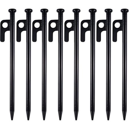 8 stk. kraftige teltplugger, teltplugg, metallplugger, 20 cm H