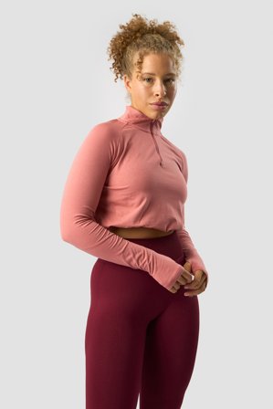 ICANIWILL - Define Cropped 1/4 Zip Adjustable Rose - Langermet - Dame - ICIW