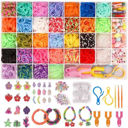 2500+ kangaspuunauhasetti, 30 väriä kangaspuunauhaa DIY-täyttörannekkeen valmistukseen askartelupakkaukset (FMY)