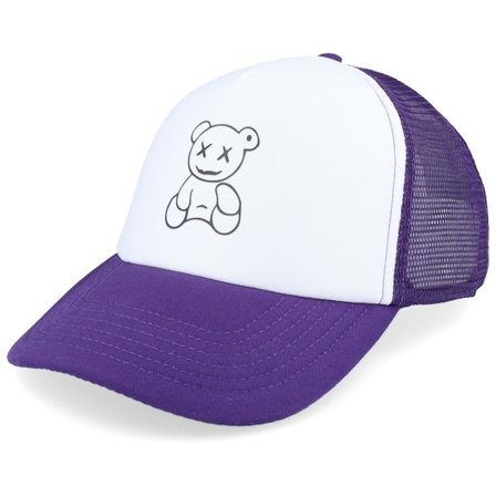 Iconic - Teddy White/Purple Foam Trucker Trucker Purple Cap - @ Hatstore