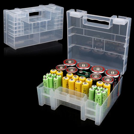 Plast batteriboks kompatibel opbevaringskasse Organizer kompatibel med AA AAA C one size