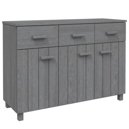 Vidaxl Skänk Mörkgrå 113x40x80 Cm Massiv Furu Grå