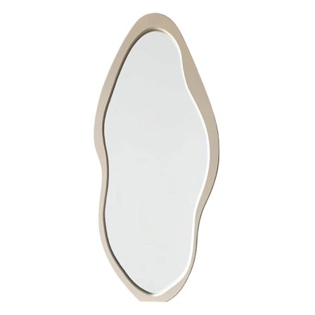 Spejl med cremefarvet finish, træramme, 80x180 cm