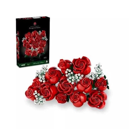 Byggekloss Rosebukett Byggesett - Kunstige Blomster for Borddekorasjon Hjemmeinnredning og Blomster. En fantastisk gave til kvinner Julegaver