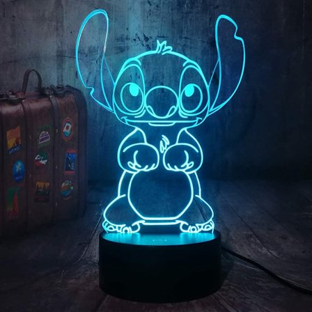 Lilo Stitch Lamppu Piirretty Söpö Stitch Hahmo Ystävät 3D LED