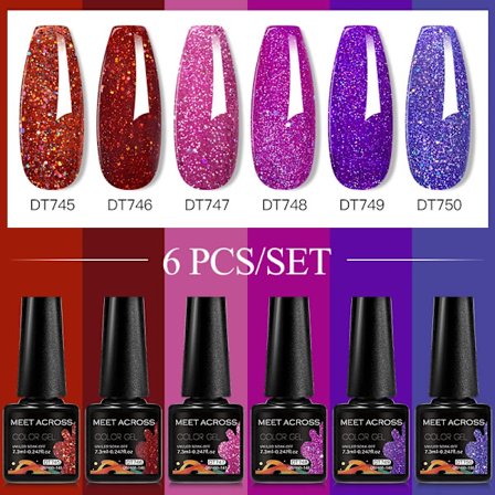 6st Nagellack Gel Set DIY Nagelkonst Semi Permanent UV LED Gel Kit För Naglar Dekoration Manikyr Blötläggning Målning Vernis Design