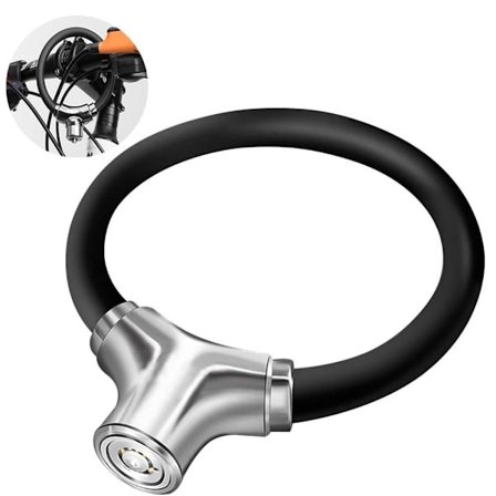 Cykellås, kædelås, mini bærbar, ren sort