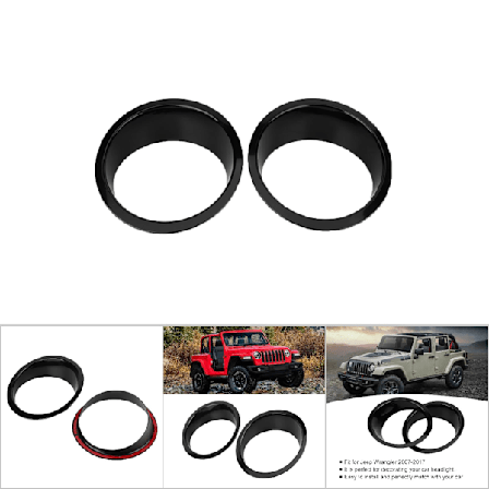 1 Par Dekseltrim for Forlykter på Bil, Passer til Jeep Wrangler 2007-2017, Svart