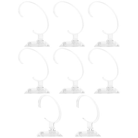 8 stk. klokkeholder i plast, klokkeutstillingsholder i plast, klokkestativ i C-type (5,5 x 3,6 cm, gjennomsiktig)
