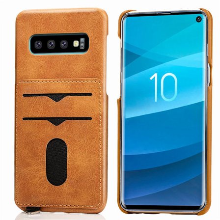 Lemans Vintage Skal med Korthållare - Samsung Galaxy S10