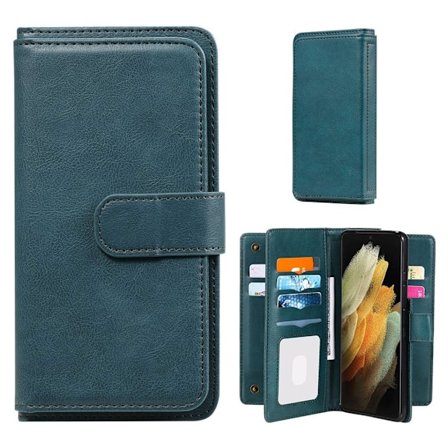 10-slot Pung Etui til Samsung Galaxy S21 Ultra - Grøn