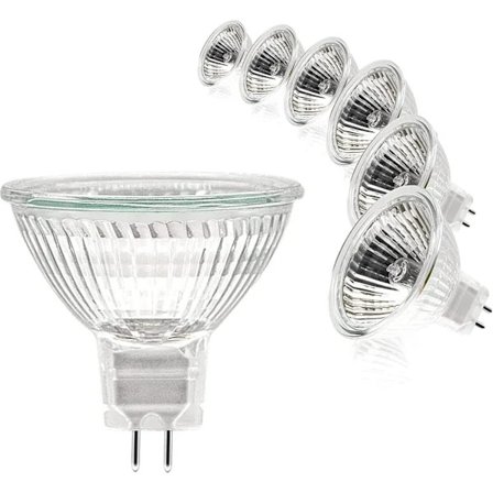 MR16 Spot Pære, 12V 20W Pære, GU5.3 Pære Dæmpbar MR16 Pære, 2-benet halogenlampe Varm Hvid 2700K, 6-pak