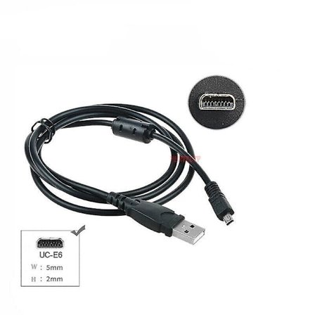 Usb-kaapeli, yhteensopiva Nikon Coolpix L19 L20 L100 S620 Uc-e6 P50 S520 S230 S220 L110 S70 -kameroiden kanssa