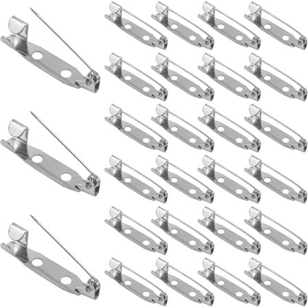 50 KPL Rintaneuloja, Turvallinen takakiinnitys takatangolla, Rintaneulan lukko Hopeiset hakaneulat Korsageille Napinläpiin Nimilapuille Korujen DIY-