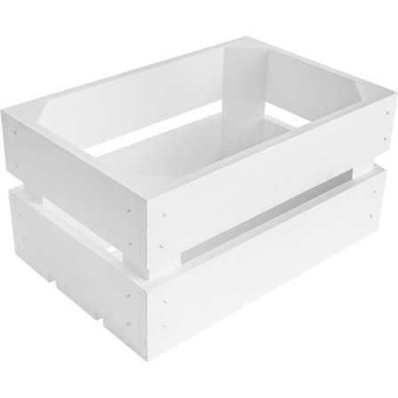 Creative Deco Valkoinen puinen laatikko - 30 x 20 x 15 cm - Puinen säilytyslaatikko - Vintage puinen laatikko - Puinen laatikko - Laatikko