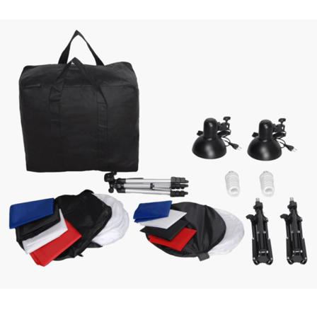 Vidaxl Minifotostudio 8 Bakgrunder 3 Stativ & 2 Lampor Multifärg