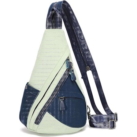 Canvas Sling Bag - Liten Crossbody ryggsäck Shoulder Casual Daypack ryggsäck för män kvinnor