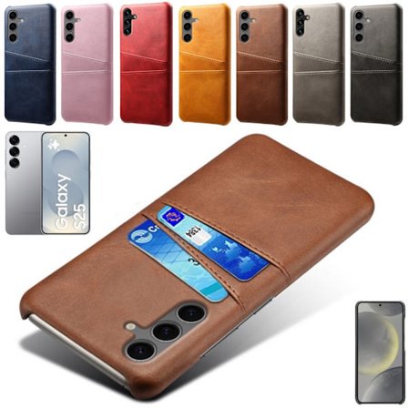 Samsung Galaxy S25 cover 2 kort rum brun -