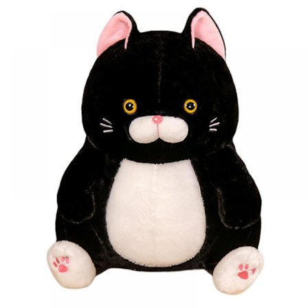 Katt plyschkudde leksak, 11 tum Kawaii katt plyschdjur plyschleksak, söt mjuk katt plysch svart katt kudde plysch katt leksak för födelsedag jul Hal