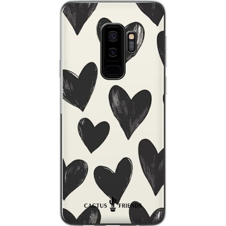 Kompatibelt Mobildeksel til Samsung Samsung Galaxy S9+ Cactus and Friends - Bold Black Love Pattern