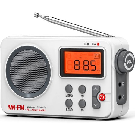 Lille Bærbar FM/AM (MW) Radio, Transistorradio med Fremragende Modtagelse og Høj Lydkvalitet
