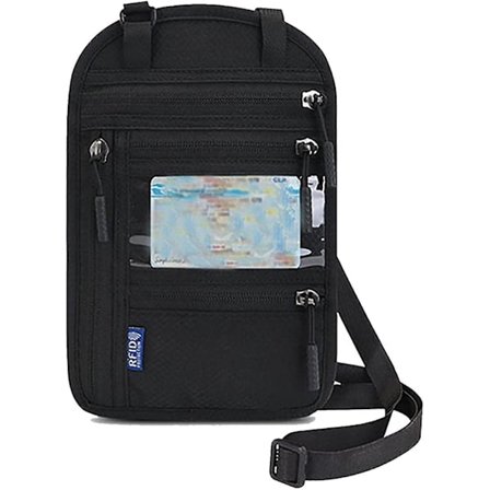 Rejse Tegnebog - RFID Pas Holder Med Justerbar Halsrem, Vandtæt Hals