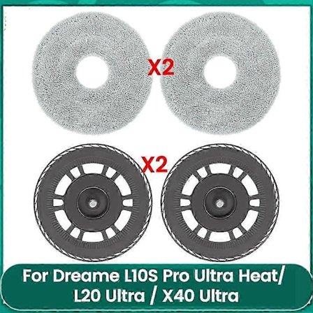 Ersättningsmopplatta och -dynor kompatibla med L10S Pro Ultra Heat, L20 Ultra, X40 Ultra robotdammsugardelar