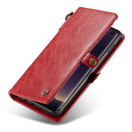 Caseme Samsung Galaxy S10e Retro Läder Plånboksfodral - Röd Röd
