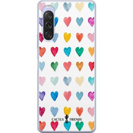 Yhteensopiva Puhelinkuori Sony Sony Xperia 10 V Cactus and Friends - Watercolor Love Grid