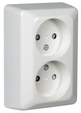 ELKO Dobbel stikkontakt påvegg u/jord