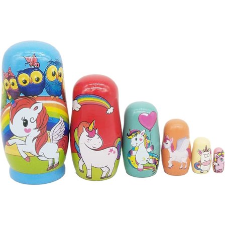 Nesting Dolls Matryoshka Djur Stapeldockor Träfigur Enhörning Nesting Dolls För Barn Vuxna, Heminredning Festtillbehör