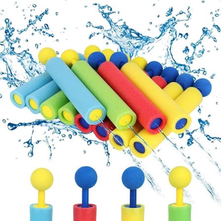 8-pak vandpistoler 33 cm – Farverige vand- og skumbolde sprøjter, perfekt strandlegetøj til børn