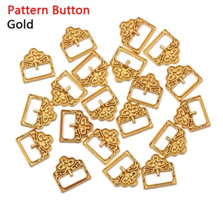 20 St Tri-glide Spänne Mönster Bälte Knappar Guld Mönster Knapp