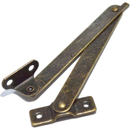 4 stk. Bronze Låg Foldbare Støttehængsler Messing Løft Op Hold Hængsel Låg Displaybeslag Til Møbler Træbokse Smykkeskrin Kiste Skab Skab (f