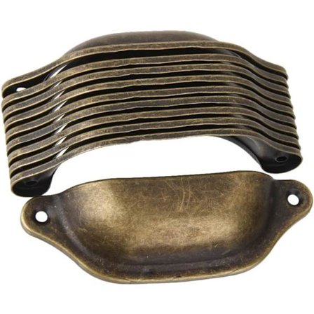 10 stk. antikke bronze skab skuffe dørhåndtag ornamenter