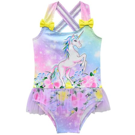 5-9 år Flickor Unicorn Swimsuit Baddräkt Baddräkt Summer Beach_c