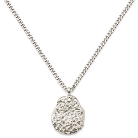 Rustic | Collar de cono en plata de ley 925 en bruto sin chapado para hombres - Collares de cadena