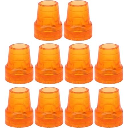10 stk Krykketopp, 19 mm Gummi Krykketopp, Universal Vandrestavstopp, Heavy Duty Vandrestav Utskiftningstipp (Oransje)