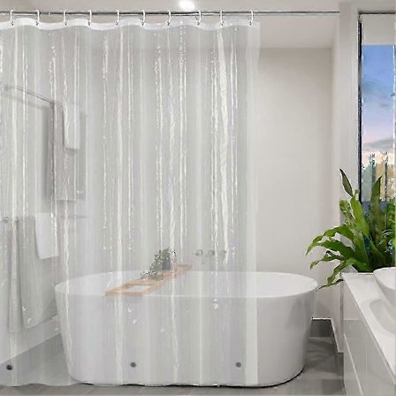 Extra Lång Bred Magnetisk Duschdraperi 200x240cm