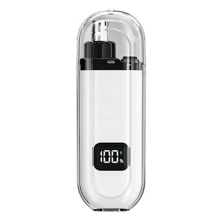 Unisex Nose and Ear Hair Trimmer with LED Display, Professional IPX7 Waterproof (White)
