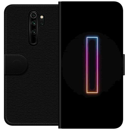 Kompatibel Tegnebogsetui til Xiaomi Xiaomi Redmi Note 8 Pro Minimalistisk neonbogstav I i regnbuefarver mod mørk baggrund