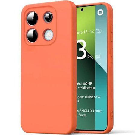 Coque - E.F.CONNECTION - för Xiaomi Redmi Note 13 Pro 5G - Flytande Silikon - Ultra Slim - Orange