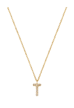 Mockberg Petite Stone Letter T Gold Necklace Smycken & klockor Dam Guld ONESIZE
