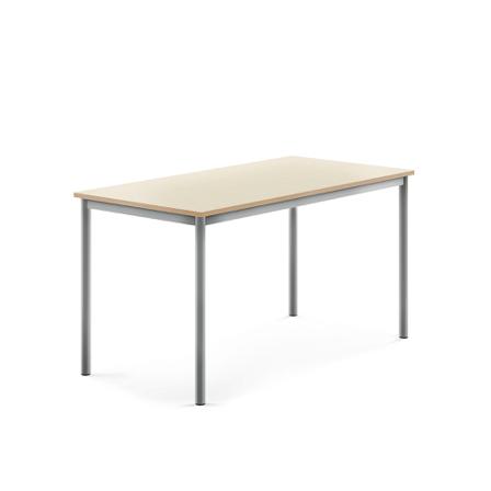 Tisch BORÅS, 1400x700x720 mm, Laminat Birke, alugrau