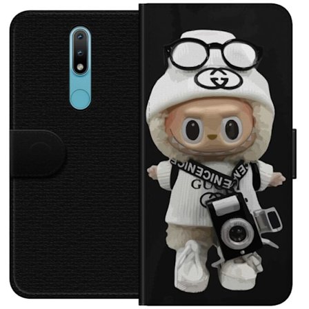 Kompatibelt Lommeboketui til Nokia Nokia 2.4 Stilig designerfigur med kamera og streetwear, leken samlerfigur i trendy urban estetikk og minimalistisk