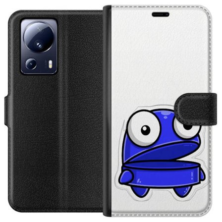 Kompatibel Tegnebogsetui til Xiaomi Xiaomi 13 Lite Blå tegneseriefigur med åbent udtryk og store øjne i sjov illustration